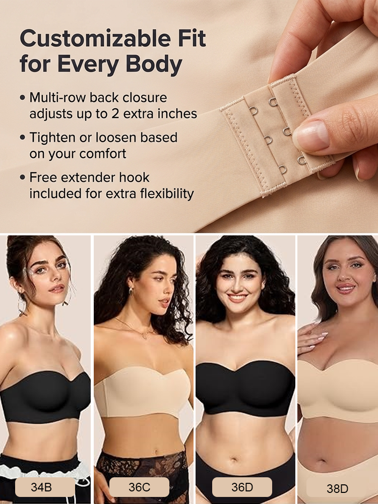 👙Anti-Gravity Strapless Bra | 24H Non-Slip | Breathable Fabric | Wire-Free Support | Multi-Way Wear | Seamless Fit ✨