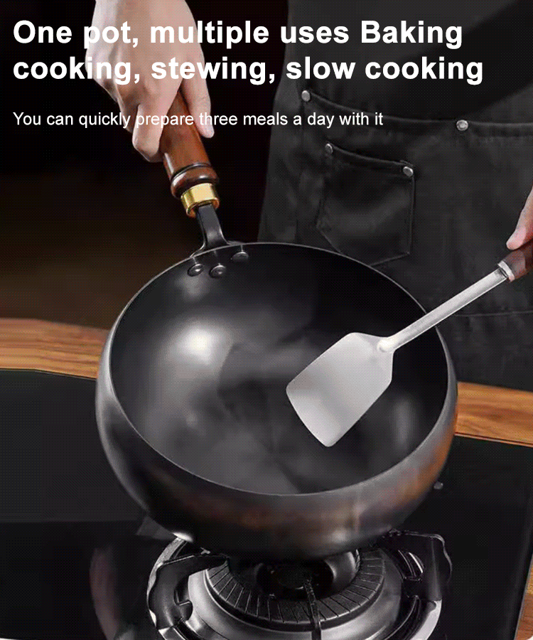 🛡️ Say goodbye to coated pots: Hand-forged uncoated pots, a new era of healthy cooking! 🍳
