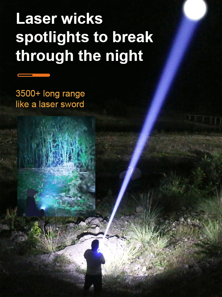 [200㎡Large Flood Aperture] Telescopic Focus High-Light Aluminum Alloy Flashlight