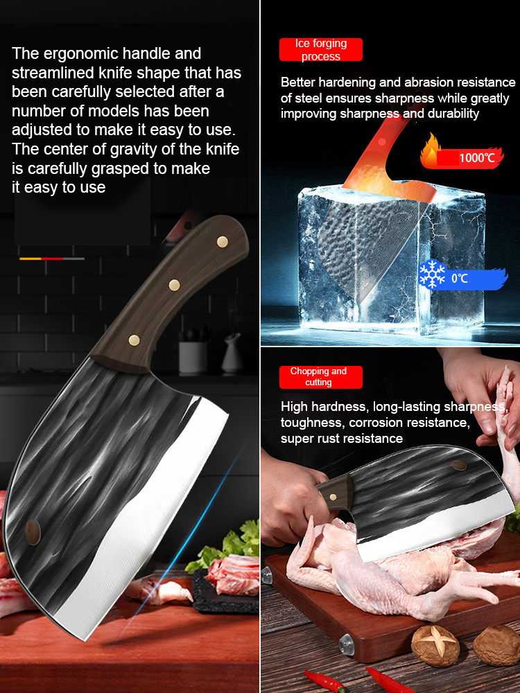 Handcrafted! A chop-and-cut kitchen knife that cuts through wire like cutting butter! 🔪🧈