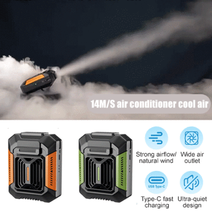 Brave the heat outdoors! 🌬️ Portable air conditioner 🔋 that cools you down by 10-20°C when worn + night spotlight + mobile power, perfect for both adventure and work! 🚀