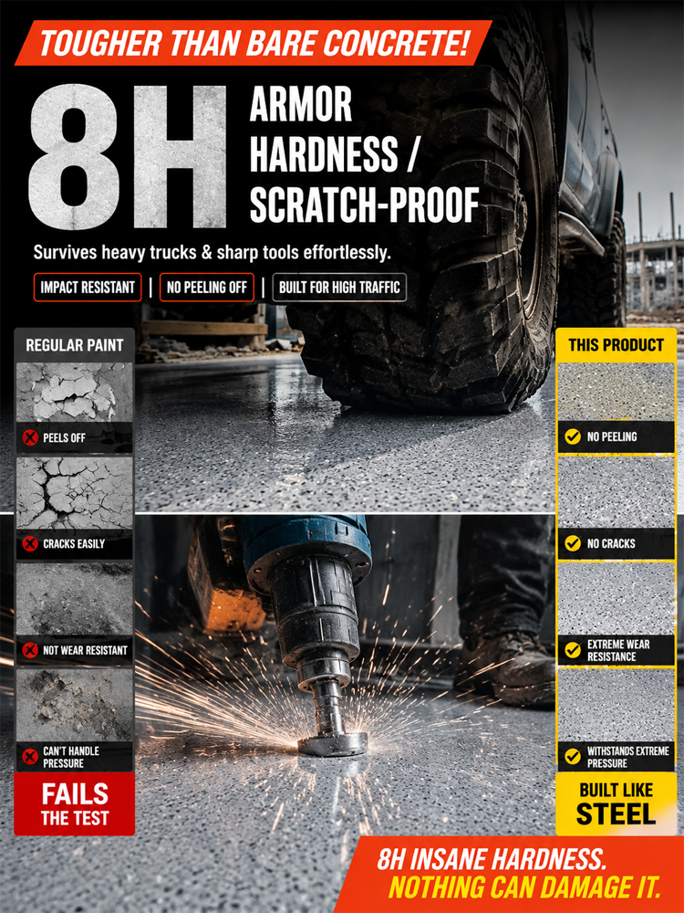 🔥 Liquid Steel Floor Coating | Self Leveling DIY | 2 Hr Quick Dry | 8H Hardness | 100% Baby Pet Safe 💎