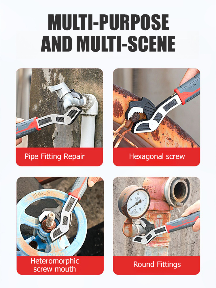 Multifunctional quick self-locking adjustable wrench