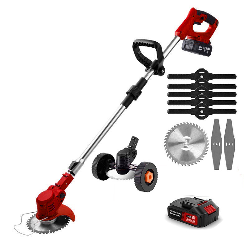 Silent 🌿 Auxiliary Wheel High-Power 🔋 Wireless Lithium Battery Lawn Mower!