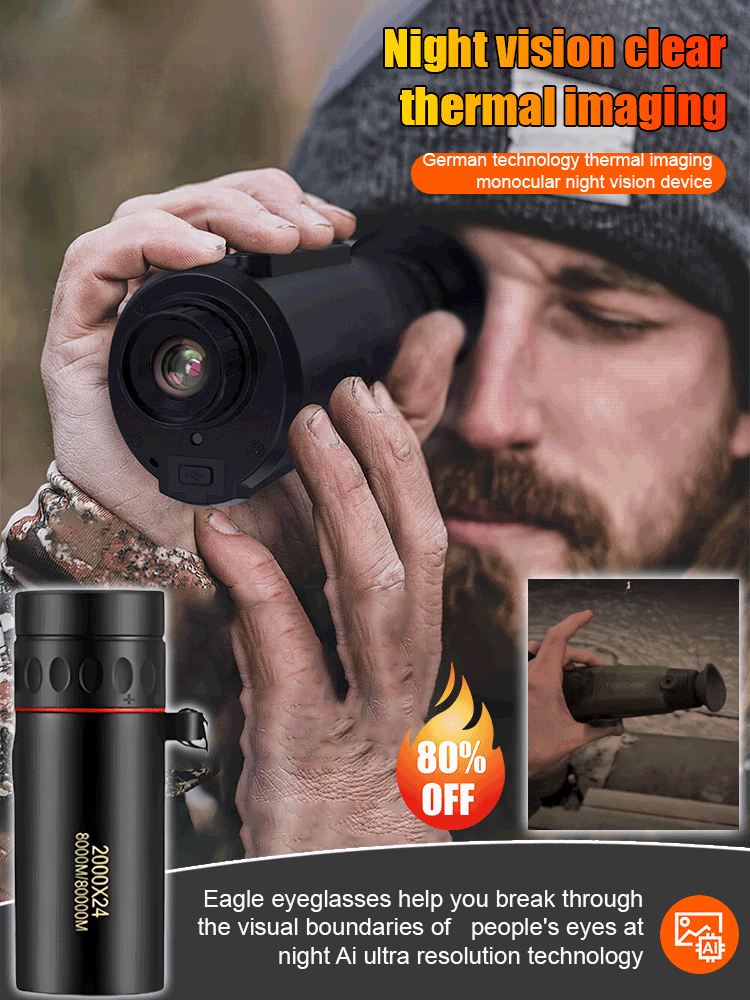 300x HD Zoom Thermal Imaging Night Vision Telescope 🔭🔥, clear absolute visibility up to 500 yards in total darkness 🌑👁️.
