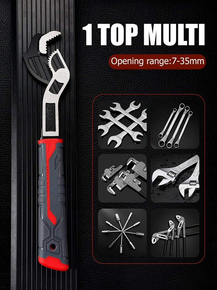 Multifunctional quick self-locking adjustable wrench