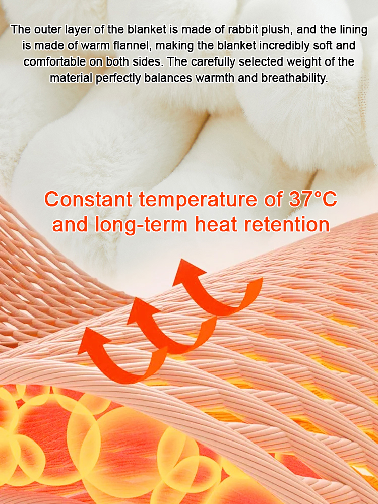 Ultra-comfortable, warm, luxurious rabbit fur blanket 🐇🛋️, fluffy throw blanket 💤, soft and cozy cover 🛏️, available in multiple sizes 📏, suitable for sofas, beds, and living rooms 🛋️🛌