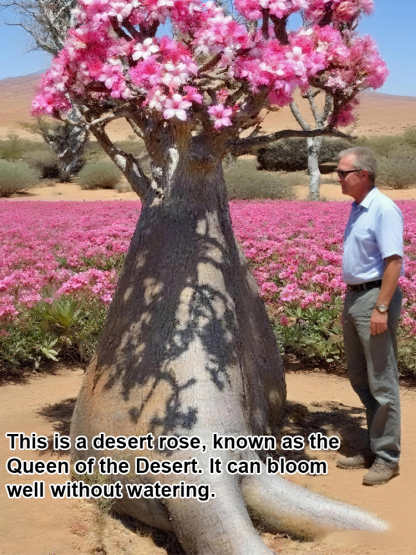 🌹【Desert Rose】Natural perfume, heat and cold resistant, 🌸 flowering period over 200 days! 💧 Only need to water twice a year!