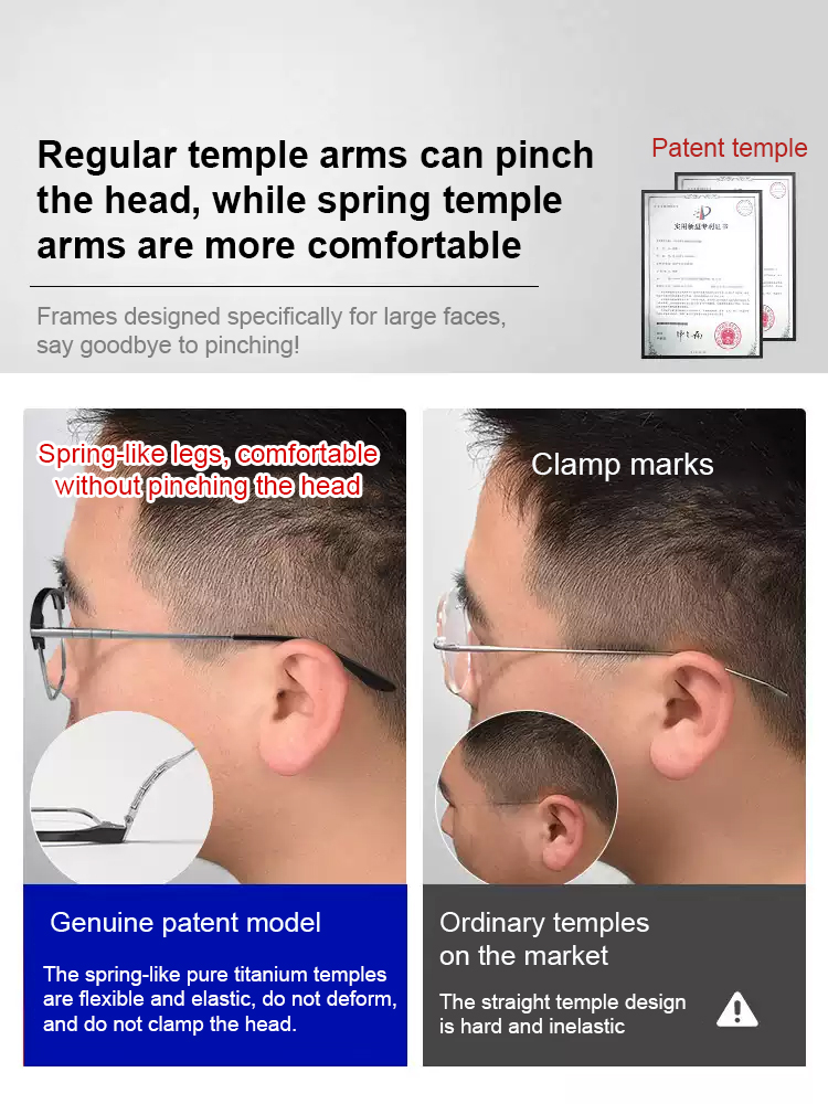  🌟 [Smart Zoom Reading Glasses] 💡 Blue light protection and automatic color change! ✈️ Accordion-style temple design made with aerospace titanium, comfortable fit without pinching! 😊