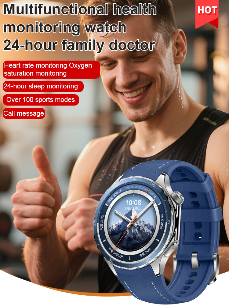 Military-grade quality: AI smart Bluetooth watch that monitors your fitness and health 24/7. Your personal health manager! ⌚🤖💪