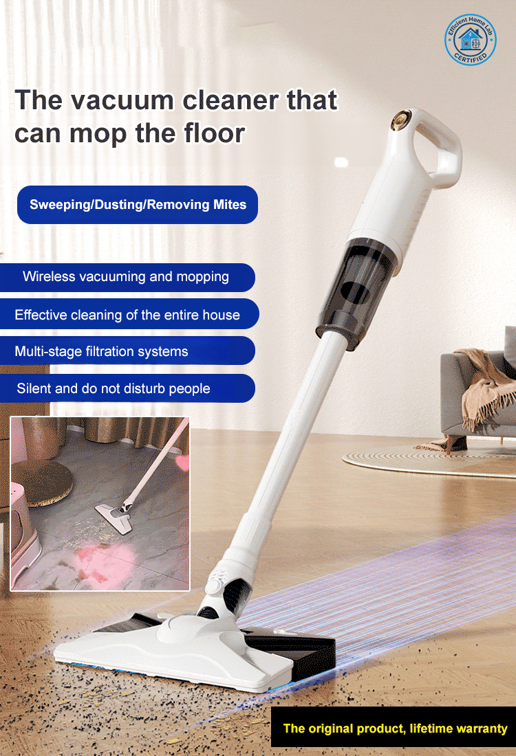 3-in-1 Wireless Vacuum Mop plus Mite Remover 🧹 High Suction and UV Sterilization ✨