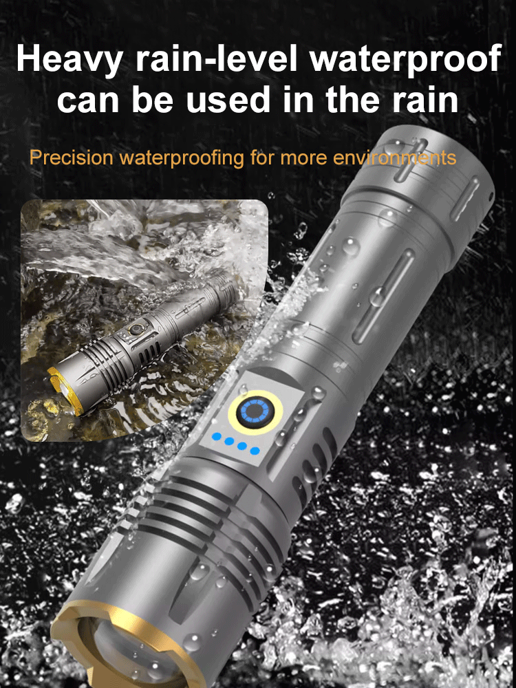 [200㎡Large Flood Aperture] Telescopic Focus High-Light Aluminum Alloy Flashlight