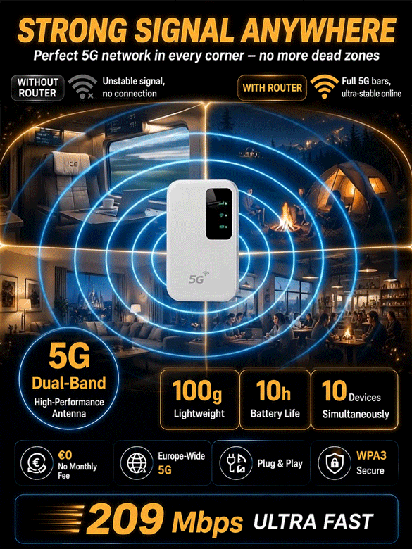 【0 Cost Enjoying Network】🌐 Ultra-Fast 5G Mobile Hotspot | 100% Free Unlimited Data | No Contract |  10 Devices Fast Connect 📶