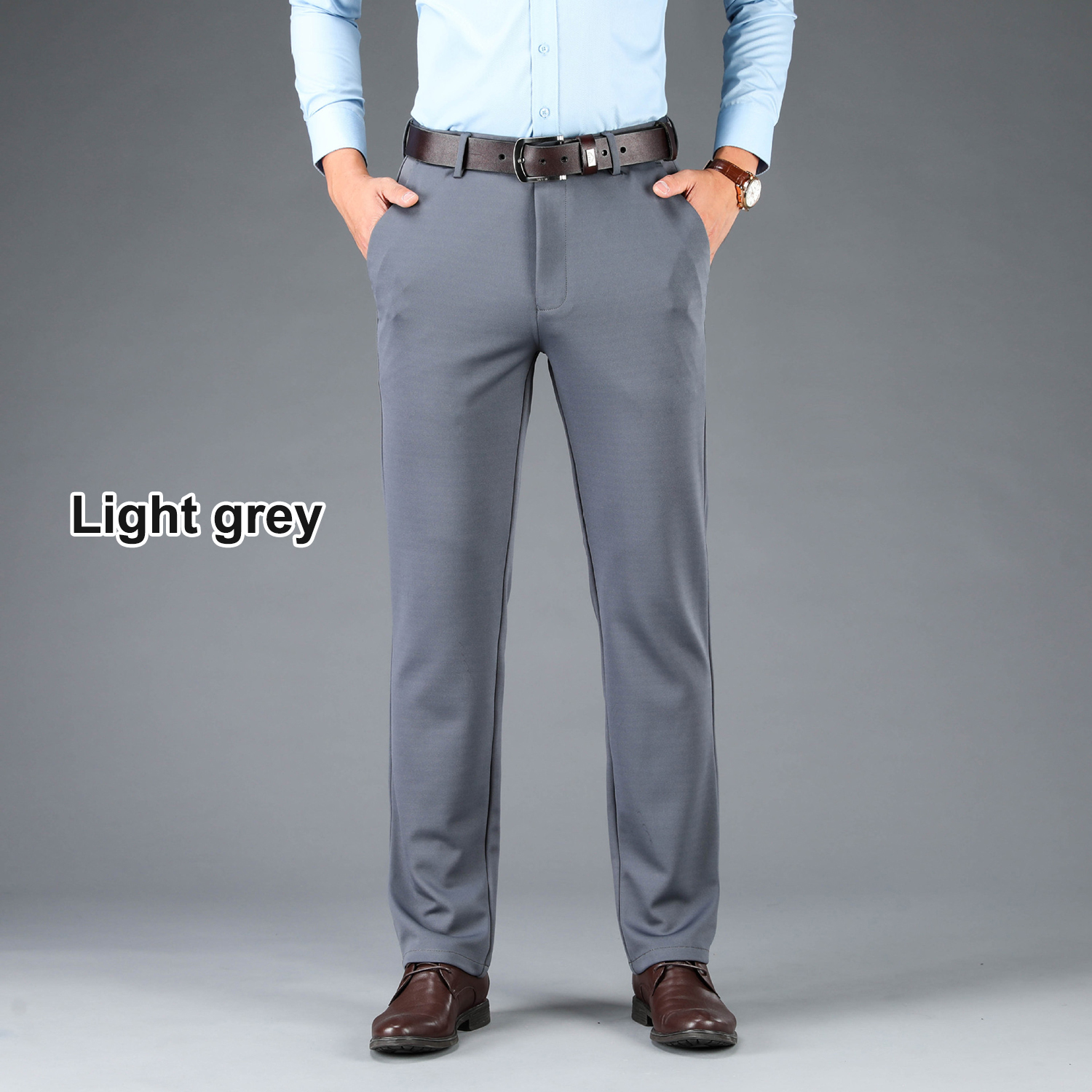 Men's high-elastic ice silk wrinkle-resistant dress pants, breathable and cool 🌬️ for comfort 😌 without compromising professional style! 👔