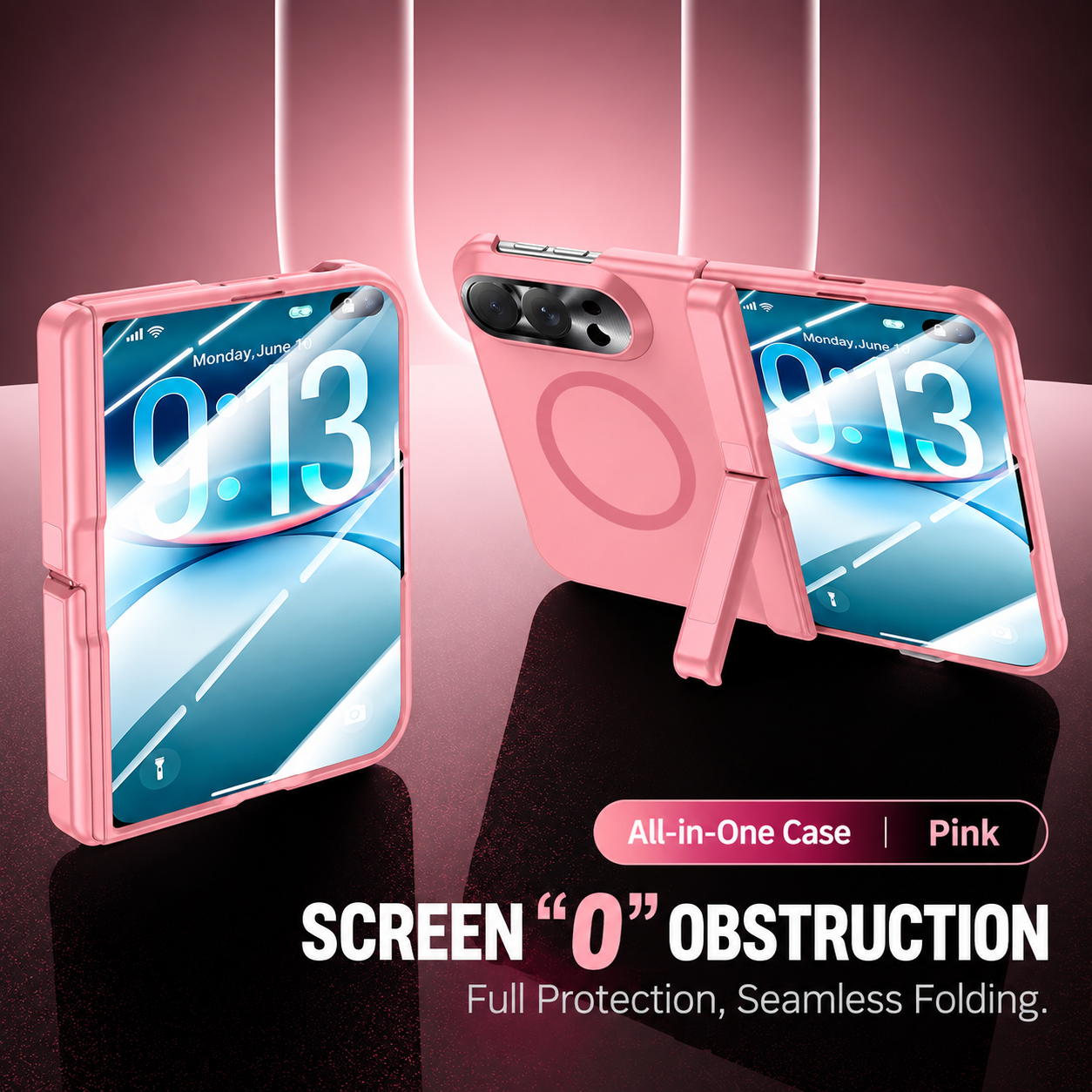 Heavy Duty Magnetic Kickstand Protective Case for iPhone Duo – Shockproof Foldable Phone Cover