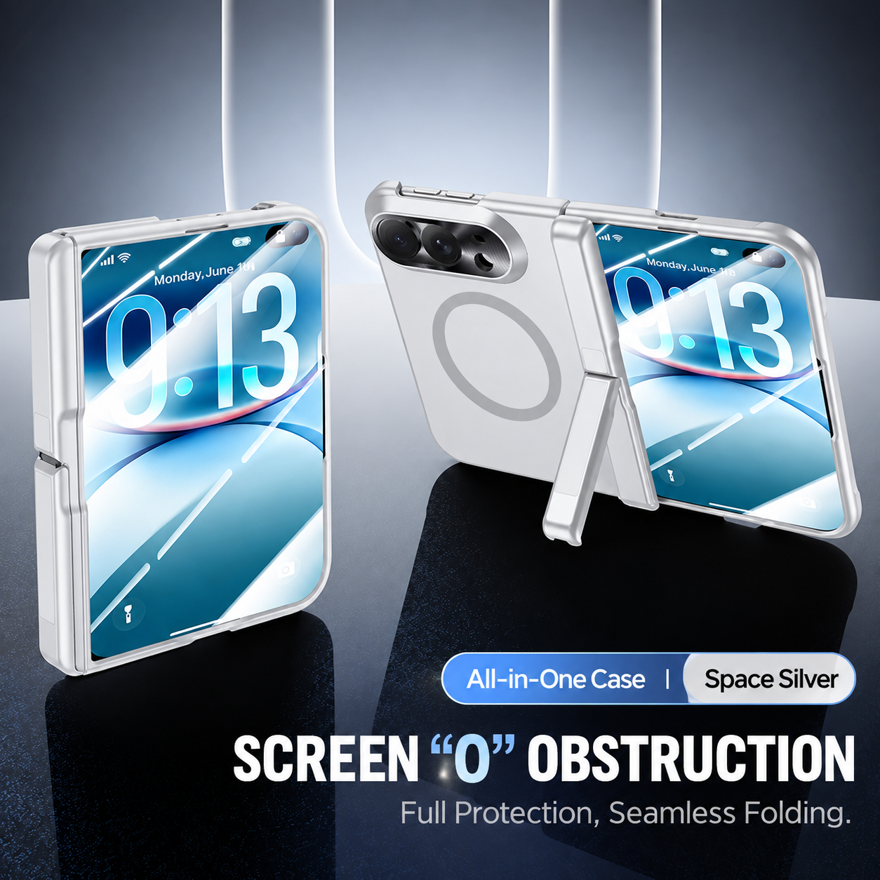 Heavy Duty Magnetic Kickstand Protective Case for iPhone Duo – Shockproof Foldable Phone Cover