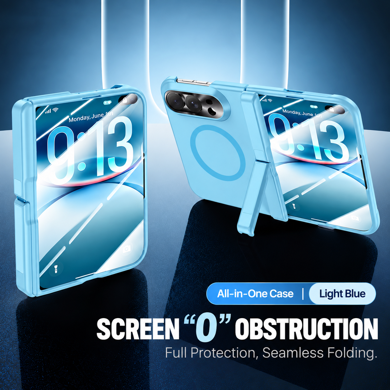 Heavy Duty Magnetic Kickstand Protective Case for iPhone Duo – Shockproof Foldable Phone Cover