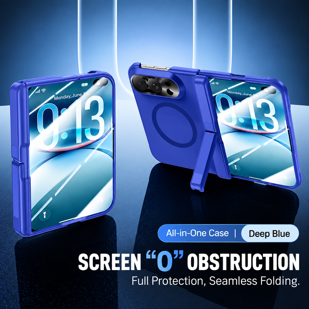 Heavy Duty Magnetic Kickstand Protective Case for iPhone Duo – Shockproof Foldable Phone Cover