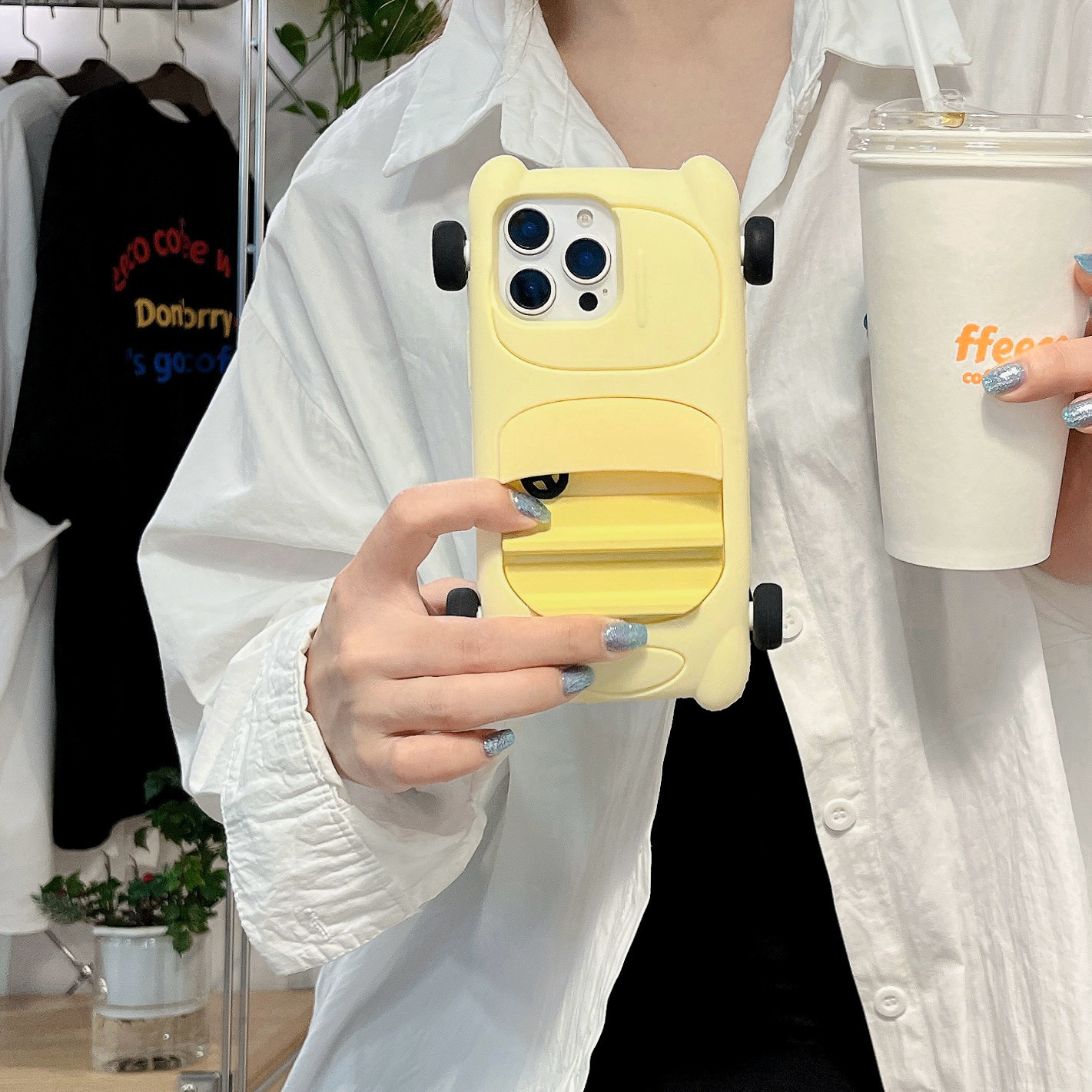 Cartoon Yellow Sports Car iPhone Case | Tuck a "Mini Stylish Ride" in Your Pocket—Cute & Shockproof in One