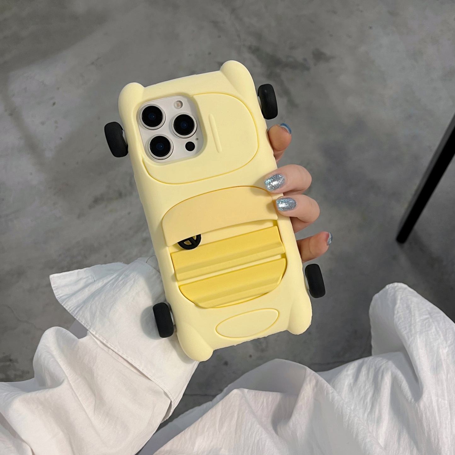 Cartoon Yellow Sports Car iPhone Case | Tuck a "Mini Stylish Ride" in Your Pocket—Cute & Shockproof in One