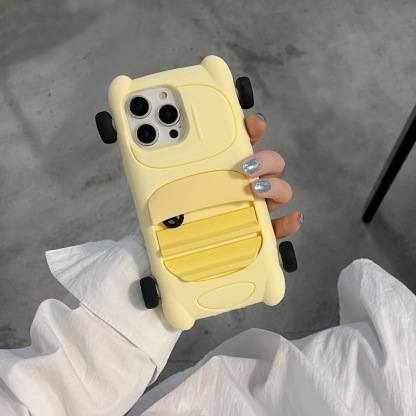 Cartoon Yellow Sports Car iPhone Case | Tuck a "Mini Stylish Ride" in Your Pocket—Cute & Shockproof in One