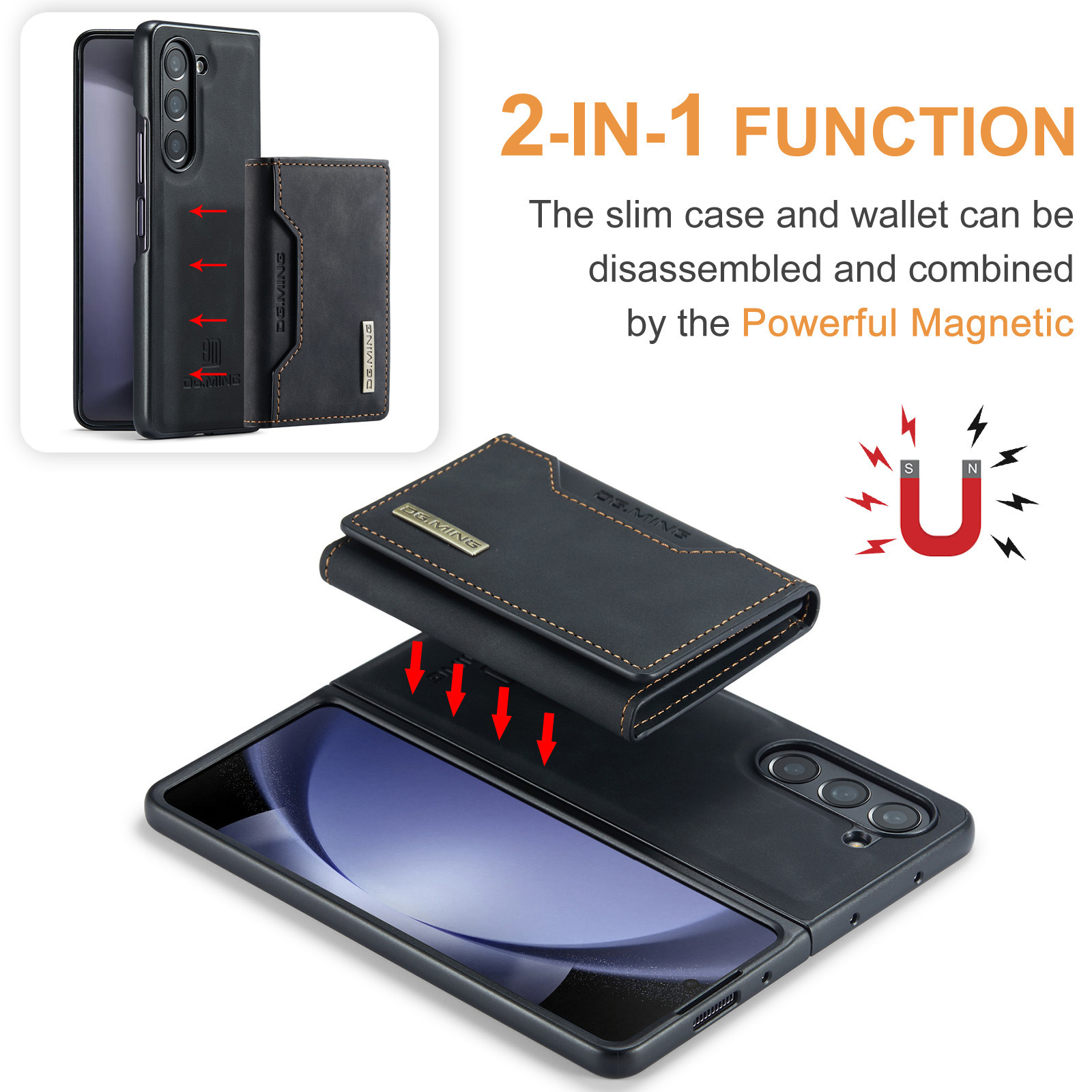 Detachable 2-in-1 Design Wallet Case for Samsung (M2)