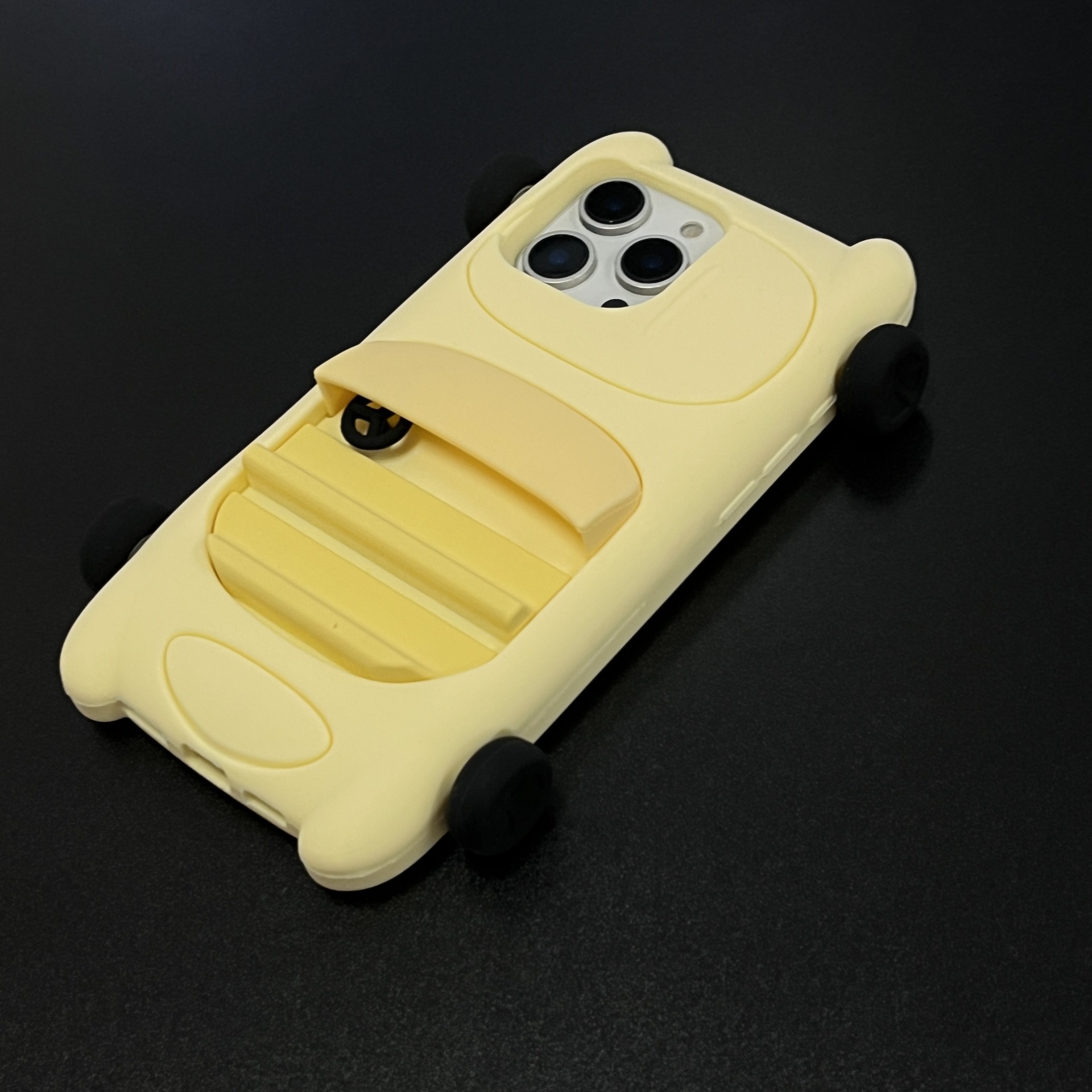 Cartoon Yellow Sports Car iPhone Case | Tuck a "Mini Stylish Ride" in Your Pocket—Cute & Shockproof in One