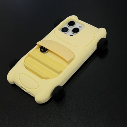 Cartoon Yellow Sports Car iPhone Case | Tuck a "Mini Stylish Ride" in Your Pocket—Cute & Shockproof in One