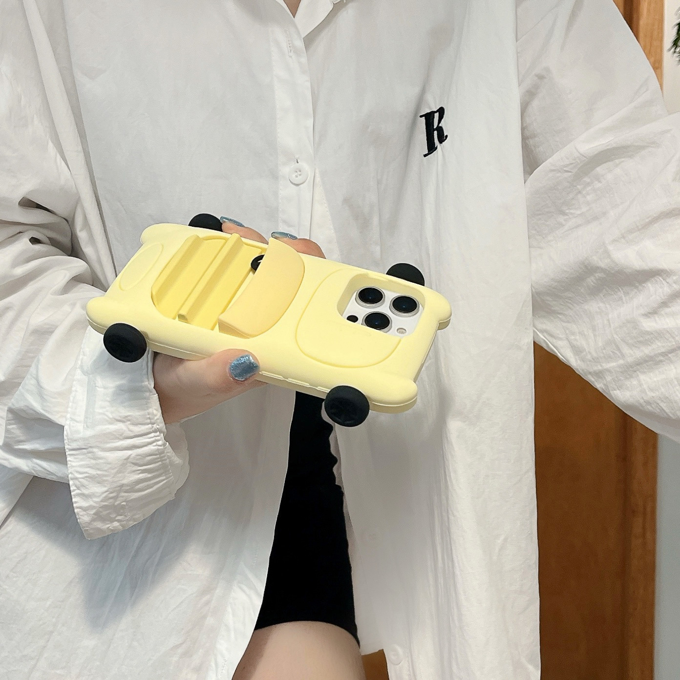 Cartoon Yellow Sports Car iPhone Case | Tuck a "Mini Stylish Ride" in Your Pocket—Cute & Shockproof in One