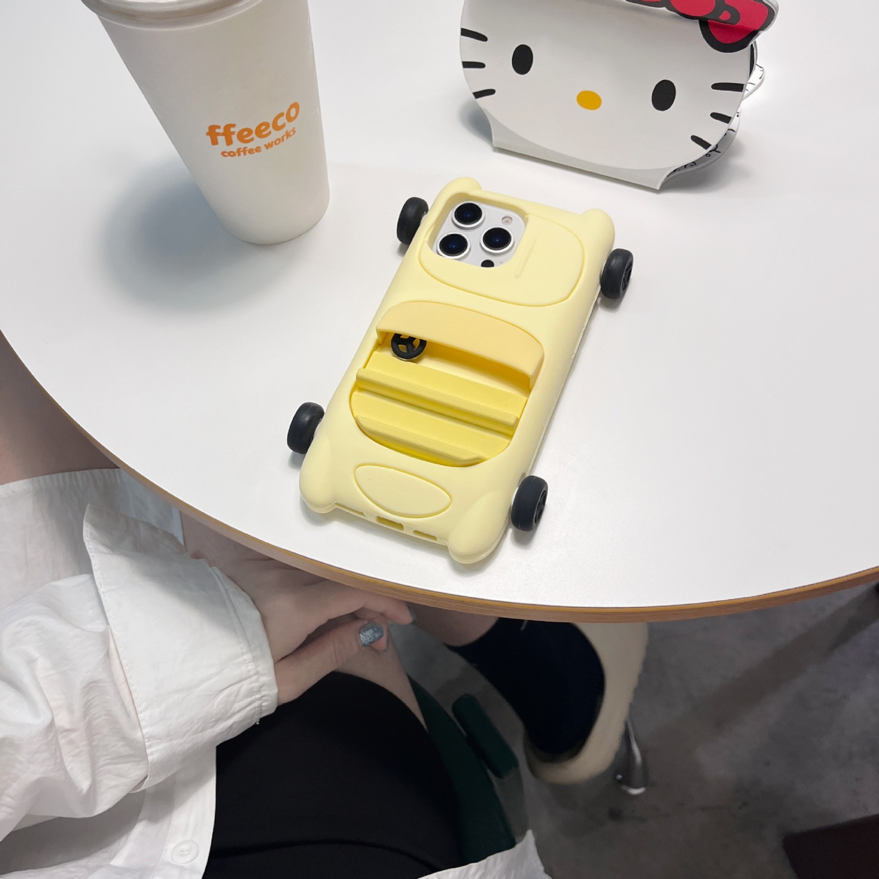 Cartoon Yellow Sports Car iPhone Case | Tuck a "Mini Stylish Ride" in Your Pocket—Cute & Shockproof in One