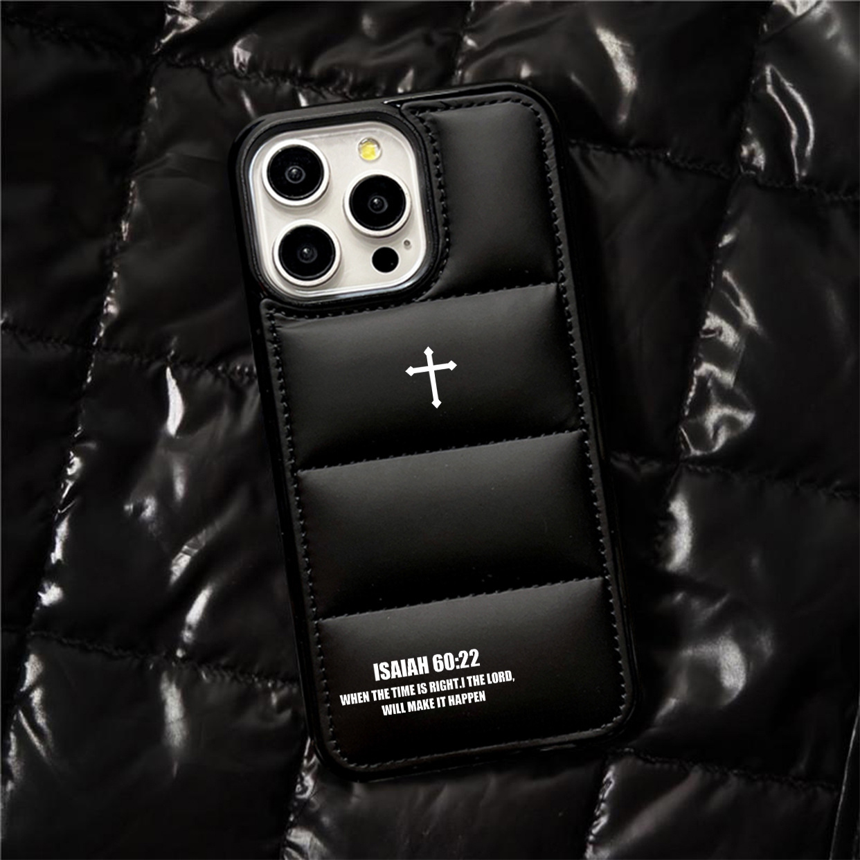 Puffer Jacket Leather Phone Case ✝️