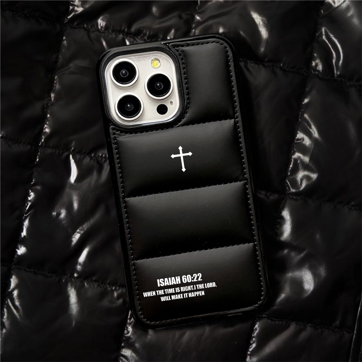 Puffer Jacket Leather Phone Case ✝️