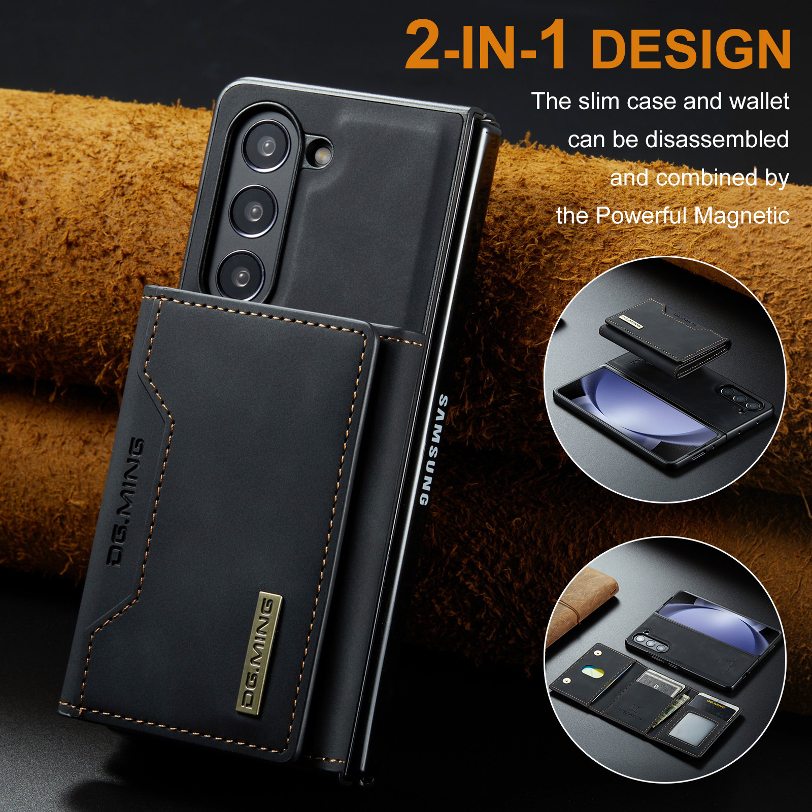 Detachable 2-in-1 Design Wallet Case for Samsung Z Fold 6/5/4/3 (M2)
