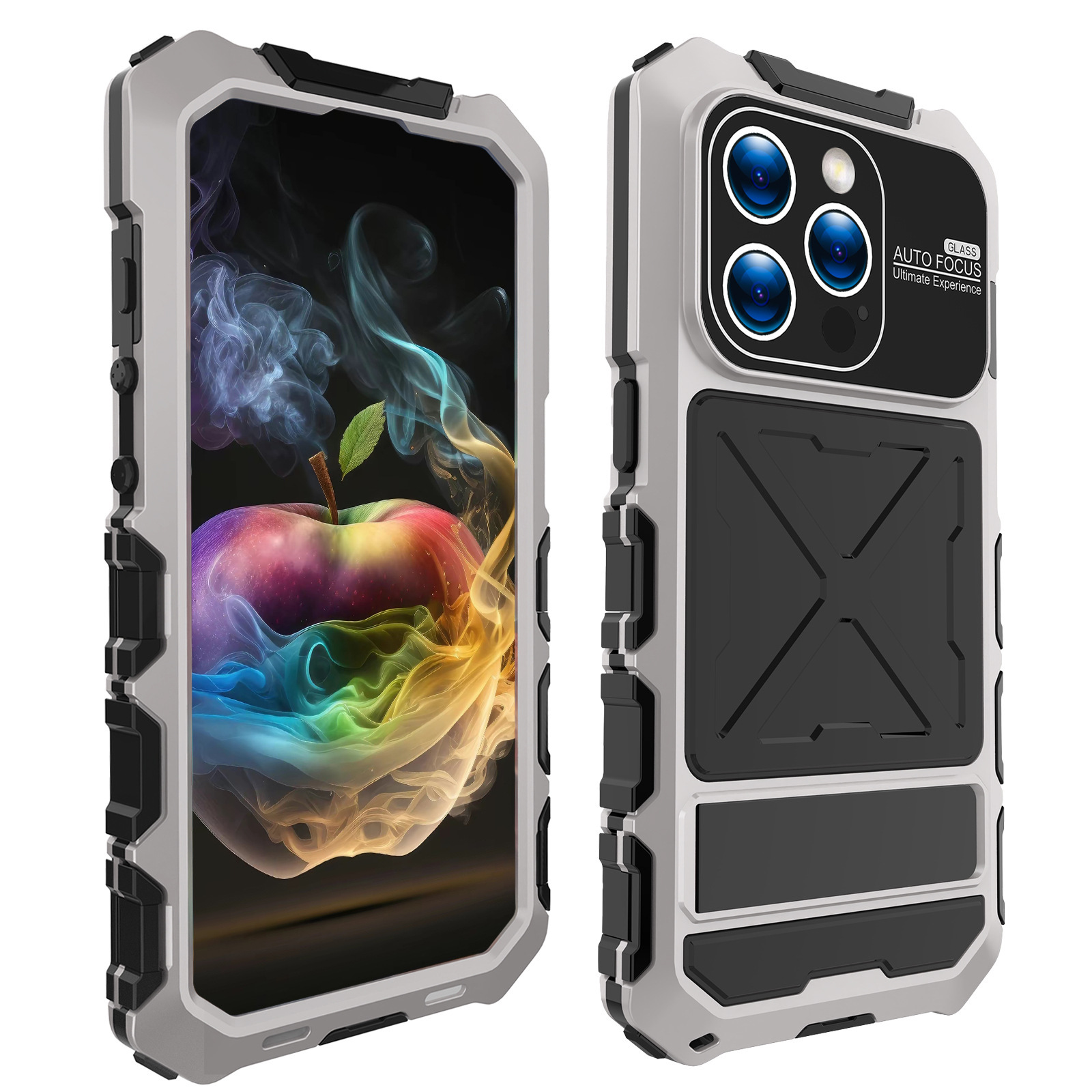 Luxury Metal Multi-Function Phone Case for iPhone - Screw-free Install