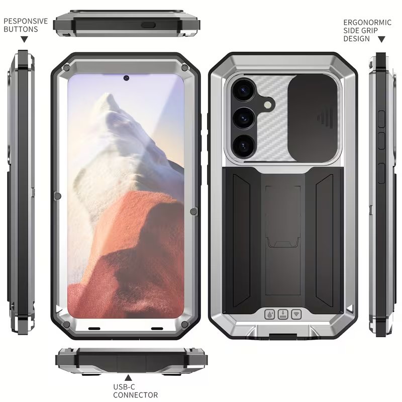 Military Grade Rugged Armor Phone Case with 360° Protection & Built-in Kickstand