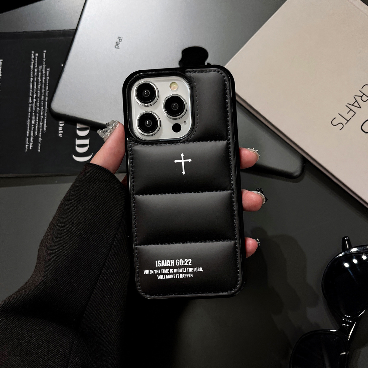 Puffer Jacket Leather Phone Case ✝️
