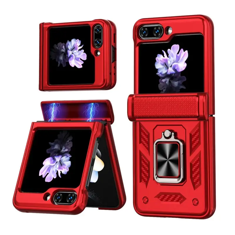 Compatible with Z Flip8/Z Flip7, Z Flip6, Z Flip5, Durable Anti Drop Protective Phone Case with 360 Degree Rotating Stand HNZ0140