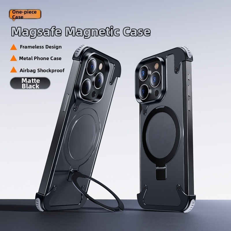 Apple iPhone 15 Pro Max Case: Metal Frame + Airbag + Stand 🛡️