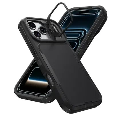 360° Heavy-Duty Shockproof Phone Case with Alloy Camera Ring for iPhone 11-17 Series