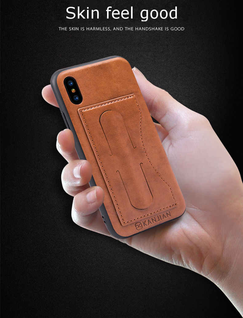 Card Slot PU Leather Kickstand Magnetic Case Cover for iPhone X