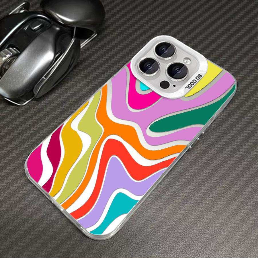 Phone Case: 1pc Colorful Abstract Wavy Pattern Phone Case Suitable for Apple iPhone 17ProMax 16 15 14 13 12 11ProMax Pro Xs Max XS X 7plus 8plus Antidrop Hard Shell Modern Funky Fashion Can Be Given to Friends Phone Case: 1pc Colorful Abstract Wavy Pattern Phone Case Suitable for Apple iPhone 17ProMax 16 15 14 13 12 11ProMax Pro Xs Max XS X 7plus 8plus Antidrop Hard Shell Modern Funky Fashion Can Be Given to Friends