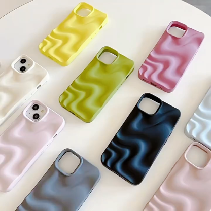 Liquid Wave Ripple Pearl Case for iPhone – Glossy Metallic Liquid Water Surface Shockproof Cover