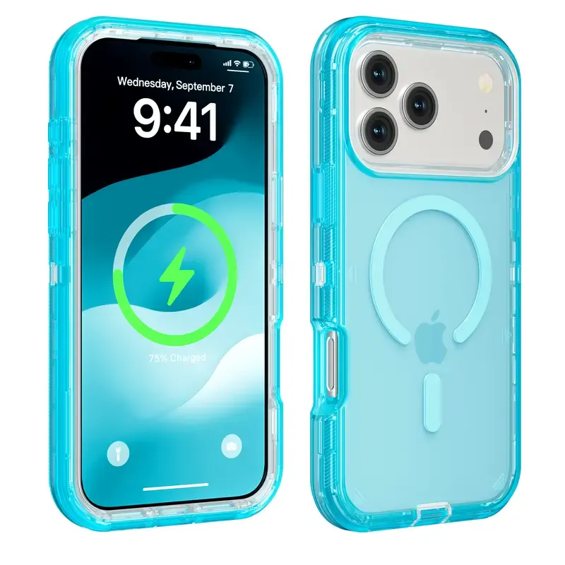 Clear Heavy-Duty MagSafe Phone Case – 360° Protection & Shockproof Design
