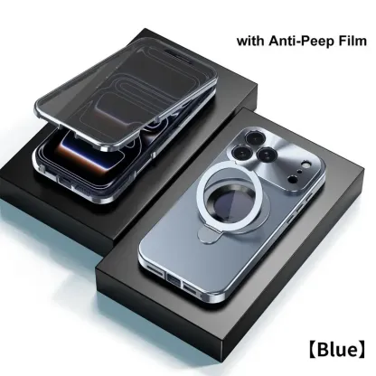 The Stealth Shield: 360° Magnetic Privacy Case with Foldable Stand & MagSafe Support