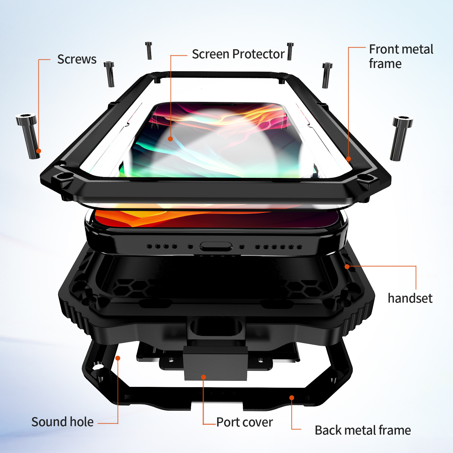 iPhone 17 Pro Max Heavy-Duty Case: Military-Grade 360° Protection + Built-In Screen Protector & Sturdy Stand