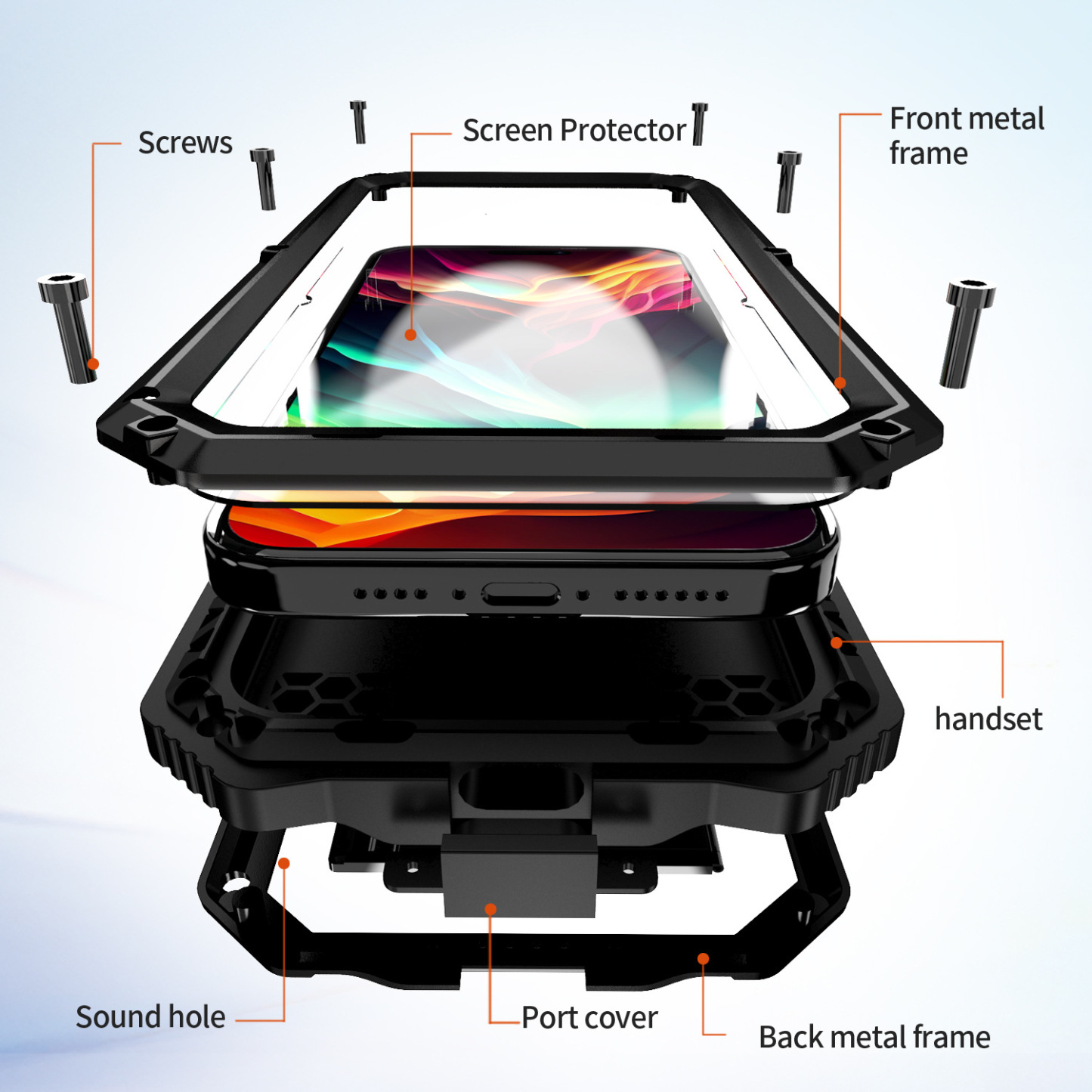 iPhone 17 Pro Max Heavy-Duty Case: Military-Grade 360° Protection + Built-In Screen Protector & Sturdy Stand