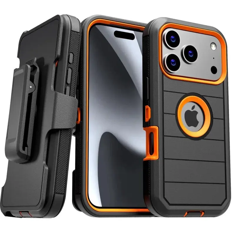 Heavy-Duty Tactical Belt Clip Armor Case with Integrated Kickstand