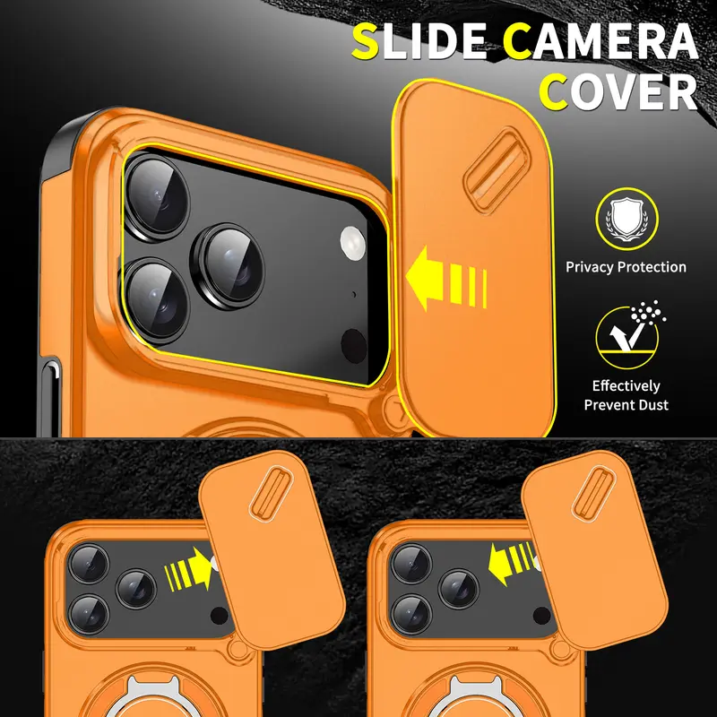 Magnetic Protective Phone Case With Camera Lens Cover