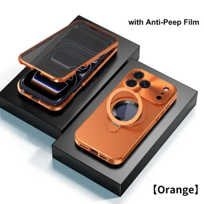 The Stealth Shield: 360° Magnetic Privacy Case with Foldable Stand & MagSafe Support