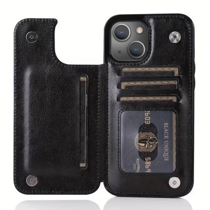 Product Title  Luxury Leather Wallet Phone Case with Card Holder & Magnetic Closure for iPhone